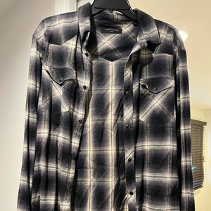 Mens all saints soft flannel button down